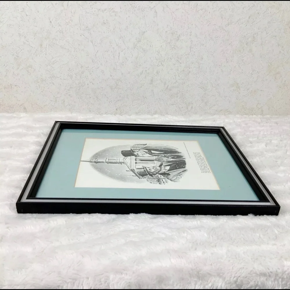 Vintage Lloyd Ostendorf 1964 Abraham Lincoln RARE Print Illinois Church Snow